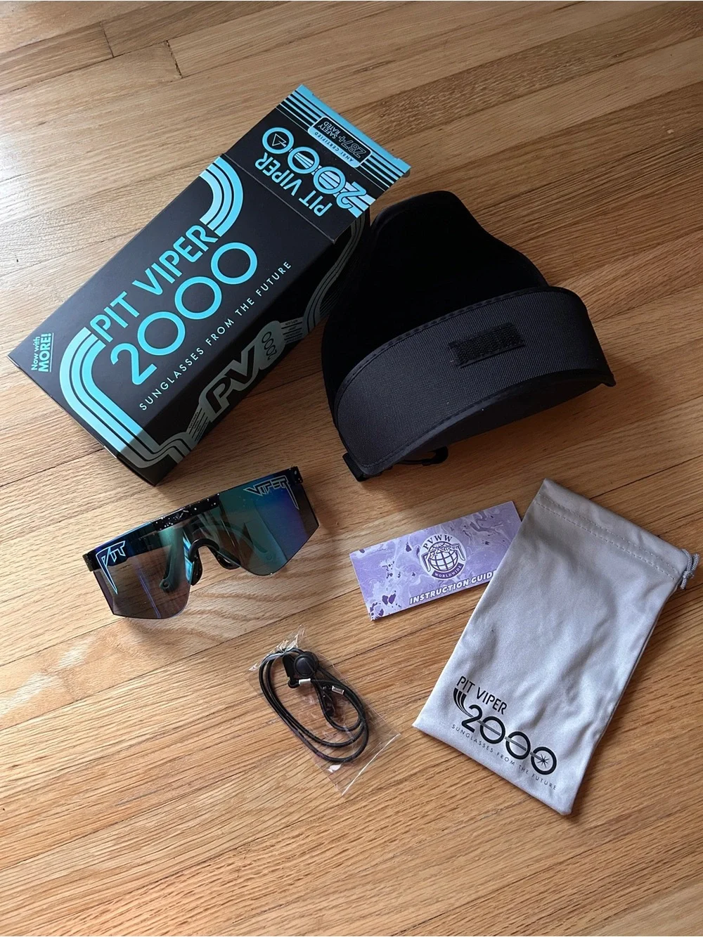 Pit Viper Shield Sunglasses in Teal and Purple Mirror